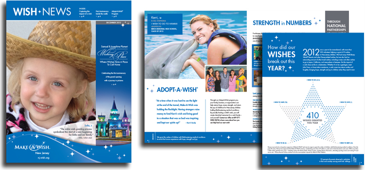 12-Page annual newsletter designed to have a fresh, vibrant look, while coordinating with the branding guidelines of MAWFNJ.